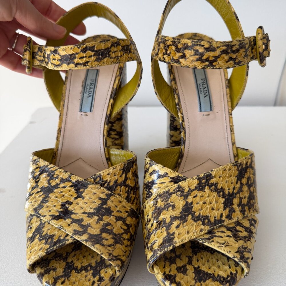 Prada Python Platform Sandal - EU40, us 8-9 - image 5